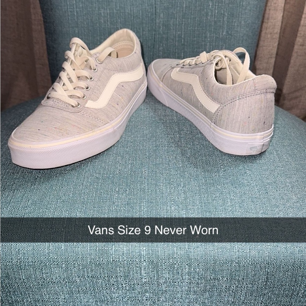 Vans Cream and White Casual Sneakers